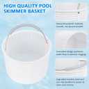 2026 New Model White SPX1082CA 7" Pool Skimmer Basket Replacement for Hayward SP1082/SP1083/SP1084/SP1085/SP1086/SP1075 Series & Aladdin B-152 Skimmers, 316 Stainless Steel Handle with Rubber Grip