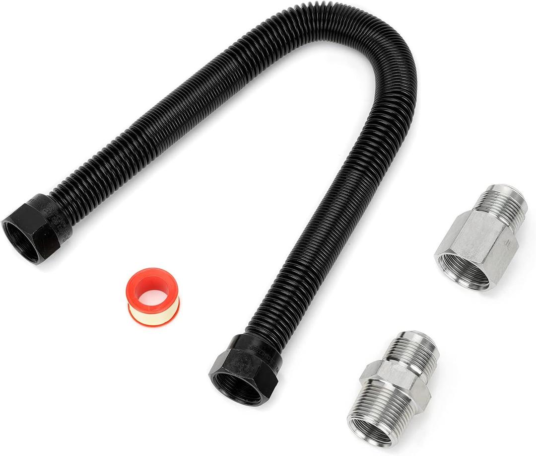 Stanbroil 3/4" x 18" Non-Whistle Flexible Flex Gas Line for Natural Gas or Liquid Propane Fire Pit and Fireplace