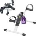 Under Desk Bike Pedal Exerciser with Digital LCD Display - Foldable Exercise Peddler for Seniors - Foot and Leg Exerciser While Sitting - Adjustable Tension