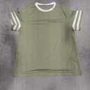Womens T Shirt Short Sleeve Crew Neck Basic Color Block Tee Tops (XXL, Army Green)