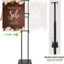 Black Pedestal Poster Sign Stand for Display, Adjustable Height Up to 80 Inchs, Heavy Duty Banner Double Sided Sign Holder for Board & Foam (2pk)