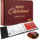 Tenceur Christmas Greeting Card Organizer Set 7 x 10 Inches Photo Postcards Binder Album Christmas Card Holder Book Storage 100 Pages for Birthday Memory Greeting Post Gift