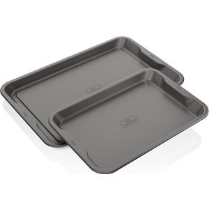 Ninja B32002 Foodi NeverStick Premium 2-Piece Baking Sheet Set, Nonstick, Oven Safe up to 500F, with 9 x 13 inch Sheet & 11 x 17 inch Sheet, Dishwasher Safe, Grey Ninja B32002 Foodi NeverStick Premium 2-Piece Baking Sheet Set, Nonstick, Oven Safe up to 500F, with 9 x 13 inch Sheet & 11 x 17 inch Sheet, Dishwasher Safe, Grey