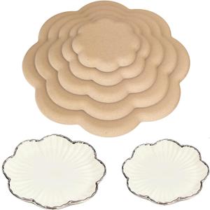 5 x Flower Pottery Molds for Handbuilding Plates, 5 Pcs Pottery Forms, Ceramic Molds Slump Molds for Pottery, Ceramic Plate Pottery Forming Mold