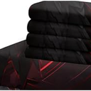 AOFOTO 9x6ft Great Black and Red Theme Birthday Photography Backdrop Pearls Feather Room Wall Art Decor Roaring 20s Retro Background Party Supplies Kids Adults Portrait Decoration Banner Props