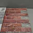 3D Faux Brick Wall Panels 37.8 x 18.9 - 10 Sheets, Covers 4.6 sqm / 49.6 sq ft - Decorative Artificial PVC Wall Panels for Cladding - Kitchen, Living Room, Bedroom, Office - Deep Red Brick