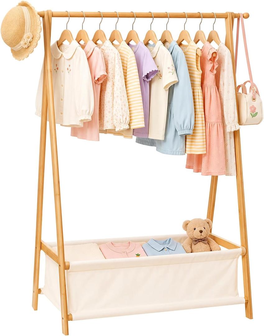 Homde Sturdy Kids Clothes Rack: 66 lb Capacity for Growing Wardrobe Needs
