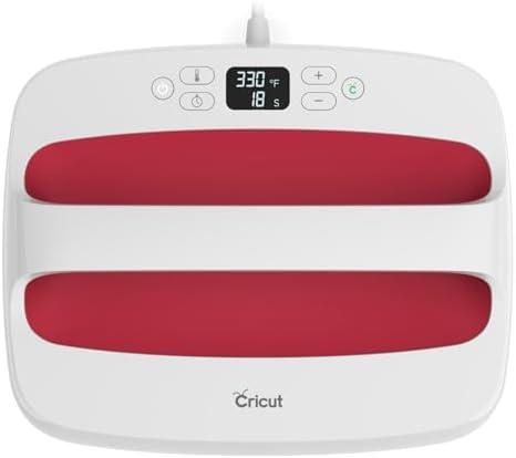 Cricut EasyPress 2 Heat Press Machine (12 in x 10 in), Ideal for T-Shirts, Tote Bags, Pillows, Aprons & More, Precise Temperature Control, Features Insulated Safety Base & Auto-Off, Raspberry