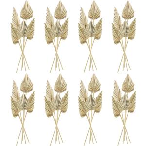 Cenkaiyang 40 Pcs Boho Dried Palm Spears Leaves, Real Palm Fans with Stem, Natural Dried Leaf Boho Home Decor for Vase, Wedding, Office, Home (40 Pieces)