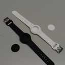 R-fun Waterproof for Air Tag Bracelets [2 Pack] Compatible with Apple Air Tag Finders with Soft Silicone,Anti Lost GPS Item Finders Case Cover,Black/White