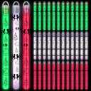 Libima 36 Set 8 Inch Christmas Glow Sticks Necklaces with End Caps and Lanyards Bright Santa Hat Christmas Trees Glow in the Dark Sticks Red White Green Hanging Wands for Party Favors Camping Supplies