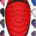 Exxact Sports Defender Baseball Elbow Guard, Batters Softball Elbow Guard Baseball Youth & Adult with Adjustable Strap (Red), XL
