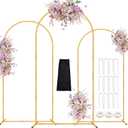 DEVISEFUN Arch Backdrop Stand, 7.2FT, 6.6FT, 6FT Set of 3 Metal Gold Wedding Balloon Arch Stand Kit with Base for Gender Reveal Ceremony Bridal Graduation Party Event Background Decoration