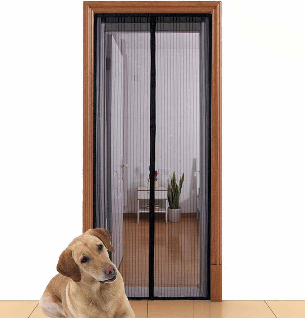 Aloudy Magnetic Screen Door Fits Doors Up to 36" x 98" MAX, Full Frame Velcro Instant Mesh Curtain, Hands Free Bugs Off Door Screen with Magnets
