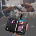 DJDUCK Designed for Samsung Galaxy S24 FE Case Wallet with Card Holder, [Magnetic Clasp Cover] [RFID Blocking Leather Protection] Shockproof Women Men Cases for Samsung S24 FE Black