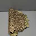 Mosayt Christmas Round Snow Placemats Set of 12Gold Vinyl Metallic Place mats, Washable Easy Clean Non-Slip Heat Resistant Plastics Table Mats for Dinning/Wedding/Party Decoration, 15 Inch