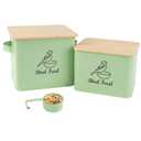 Brabtod Bird Seed Storage Container Set of 2,10LB Bird Food Container-Green