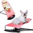 Dog, Cat Rocking Chair - Dog Rocking Chair for Frenchie, French Bulldog Rocking Chair Bed, Dog Lounge Chair Outdoor, Bouncer Chair, Portable Foldable Pet Rocking Chair