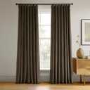 HPD Half Price Drapes Signature Velvet Thermal Blackout Curtains for Living Room 120 Inch Long (1 Panel) Rod Pocket Insulated Blackout Curtains for Bedroom Window Curtains, 50W x 120L, Java