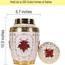 Urn for Human Ashes Adult Female - Rose Flower Cremation Urn Mom - Funeral Urn for Women Made of Zinc Alloy - Hold 200 Cubic inches of Ashes (Gold_Red)