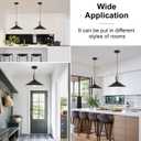 EFINEHOME 16 Inch Modern Black Pendant Light, Minimalist Cone Pendant Lamps for Kitchen Island, Industrial Adjustable Height Hanging Lights Indoor for Barn Dining Living Entryway Shop (Style A-3 Pack)