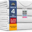 Utopia Bedding Washable Underpads 34" x 36" (Pack of 4), Waterproof Reusable Heavy Absorbency Incontinence Bed Pads for Adults, Kids, Elderly and Pets, Bedwetting Pads for Sofa and Couch (White)