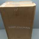 simplehuman 50 Liter / 13 Gallon Semi-Round Kitchen Step Trash Can with Secure Slide Lock, Mocha Plastic