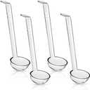 Ptwola 4 Pcs Clear Punch Ladle Small Long Handle Ladle Plastic Mini Serving Spoon for Condiments Sauce Gravy Ketchup Jam Cocktails Ingredients ruit Juices Cocktail Party Catering Banquets Catering