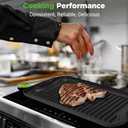 NutriChef 20"x10" Reversible Cast Iron Griddle Pan – Flat & Grill Sides, Pre-Seasoned, Oven Safe, Extra-Wide, PFOA & PFOS Free, for Gas, Electric, or Outdoor Cooking