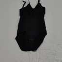 BRABIC Womens' Seamless Sleeveless V-Neck Bodysuit Shapewear Tummy Control (X-Small/Small, Black Brief)