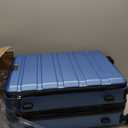 KROSER Carry On Luggage with Spinner Wheels & Built-in TSA Lock, Expandable Top Loading Hard Shell Suitcase Large Capacity Durable Rolling Luggage with USB Port, Carry-On 20-Inch, Light Blue