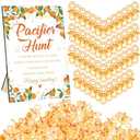 Thyle 51Pcs Little Cutie Pacifier Hunt Baby Shower Games Include Orange Hunt Sign and 50 Acrylic Pacifiers a Little Cutie Is on The Way Theme Baby Shower Game Decoration for Gender Reveal Party Decor
