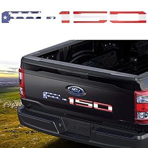 Tailgate Insert Letters for 2021 2022 2023 Ford American Flag Tailgate Decal and Graphics Trim 3M Adhesive & 3D Raised
