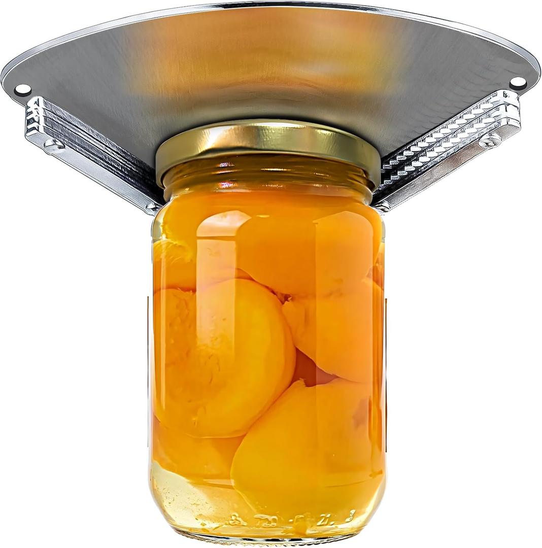 Upgraded Stainless Steel Under Cabinet Jar Opener for Seniors, Under Cabinet Jar Openers for Weak Hands, Jar Lid & Bottle Cap Opener Tool, Under Counter Can Opener, One Handed Jar opener