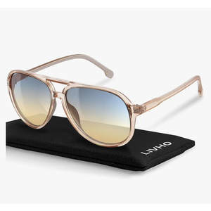 livho Trendy Polarized Aviator Sunglasses Women Men, Retro Sun Glasses for Women Men 2025, Oversized UV Protection Shades
