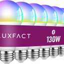 Alexa Light Bulbs 130W Equivalent, Smart Light Bulbs Directly Works with Alexa, RGBCW Color Changing Light Bulb, 90+CRI, A19 E26 Bluetooth Light Bulb, No WiFi Required, 12W 1300LM, 6 Pack