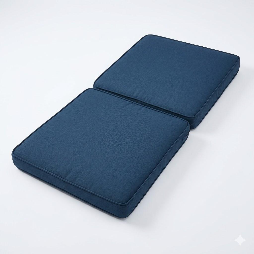 Navy Linen Outdoor Chair Cushion, 60x30 Inch Waterproof Patio Seat Cushions for Outdoor Furniture Couch Sofa