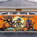 Crenics Giant Halloween Garage Door Banner, 7 x 16 Ft, Creative Funny Indoor/Outdoor Decoration