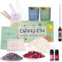 DARJEN Candle Making Kit for Beginners, 2 Jars, Soy Wax, DIY Set, 1LB