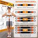 Upgraded Multifunction Pedal Resistance Band with Handle, Exercise Bands with 3 Tube Adjustable Resistance Bands, Pedal, Door Anchor and 3 Handles, for Full Body Training for Abs Arm Leg Waist Workout