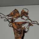 Women's 2 Pieces Zebra Striped Bikini Set Halter Triangle Swimsuit Y2K Tie Side Bathing Suit (Large, Leopard)