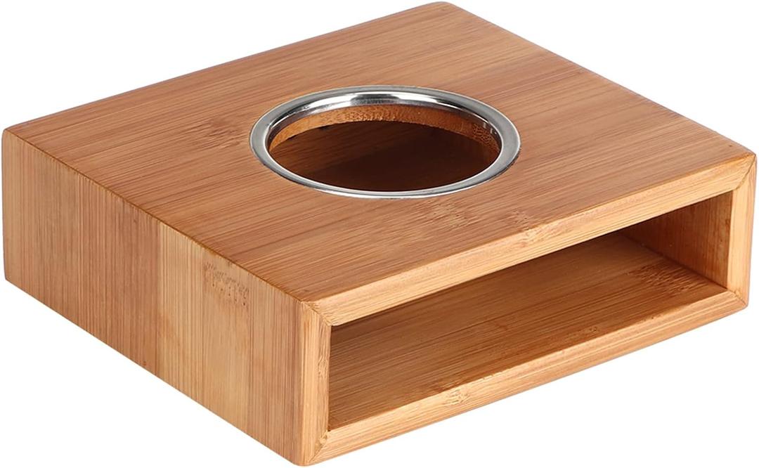 Mumusuki Teapot Warmer Stand, Teapot Heating Base with Air Holes and Stainless Steel Holder, Portable Tea Kettle Warmer Stove for Home Office Teaware Accessories (5.9x5.1x1.8in)