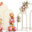 Holldoor Arch Backdrop Stand and Cover Set, 2 Metal Balloon Arch Backdrop 7.2ft 6ft, Gold Arched Stand Frame for Wedding, Parties,Birthday, Backdrop Decorations (Beige,7.2ft+6ft)