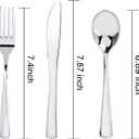 WDF 300 Pieces Silver Plastic Silverware - Plastic Silverware Heavy Duty - 100 Forks 100 Knives 100 Spoons - Disposable Silver Cutlery Perfect for Party/Wedding/Christmas