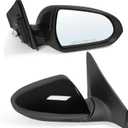 Right Passenger Side Mirror Assembly Fits 2017 2018 2019 2020 Hyundai Elantra with Power Glass Blind Spot Glass and Manual Folding without Heated Turn Signal Match to Black (3Pins)