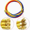 AC Charging Hose Tube, 72" HVAC Gauges Hoses Refrigerant Charging Hose for R134A R12 R22 R502 Manifold Gauge Hoses Set, 3pcs