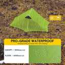LANSHAN Ultralight Tent 3-Season Waterproof Backpacking Tent for 2 Person Camping, Climbing, Hiking, Travelling, Mountaineering, 2-Person, Green