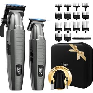 Ufree Professional Clippers and Trimmers Set, Cordless Hair Clippers for Men, Barber Clippers Set with Travel Case