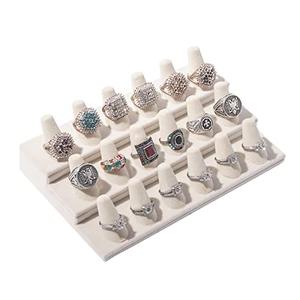ByKen Ring Holder Organizer Display Stand (White Velvet)