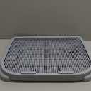 Elevated Litter Box Ramp/Steps for Kittens & Old Cats,19.7"15.8"3.6",Washable Litter Catcher Stairs for Automatic Litter Box,XL Double Layer Cat Litter Mat with Filter,Easy to Clean(Grey) (Gray)